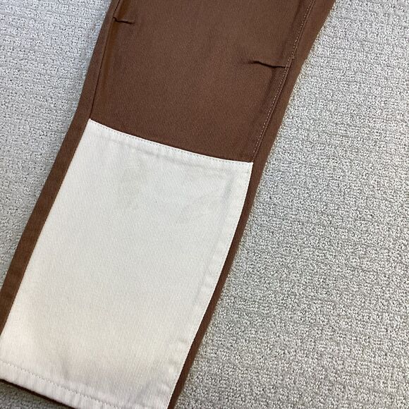 Men's‎ Colorblock Utility Workwear Pants Size 34 Brown Cream Cargo Carpenter - Picture 5 of 7